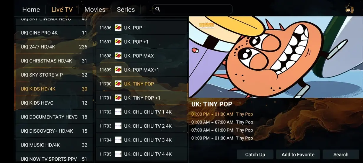 Lemo IPTV application interface preview image 9