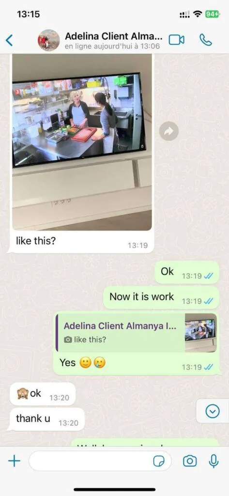 Lemo IPTV WhatsApp support conversation example image 3